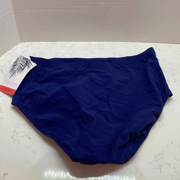 NWT Christina Blue Plus High-Waist Bikini Bottom - Picture 2 of 5